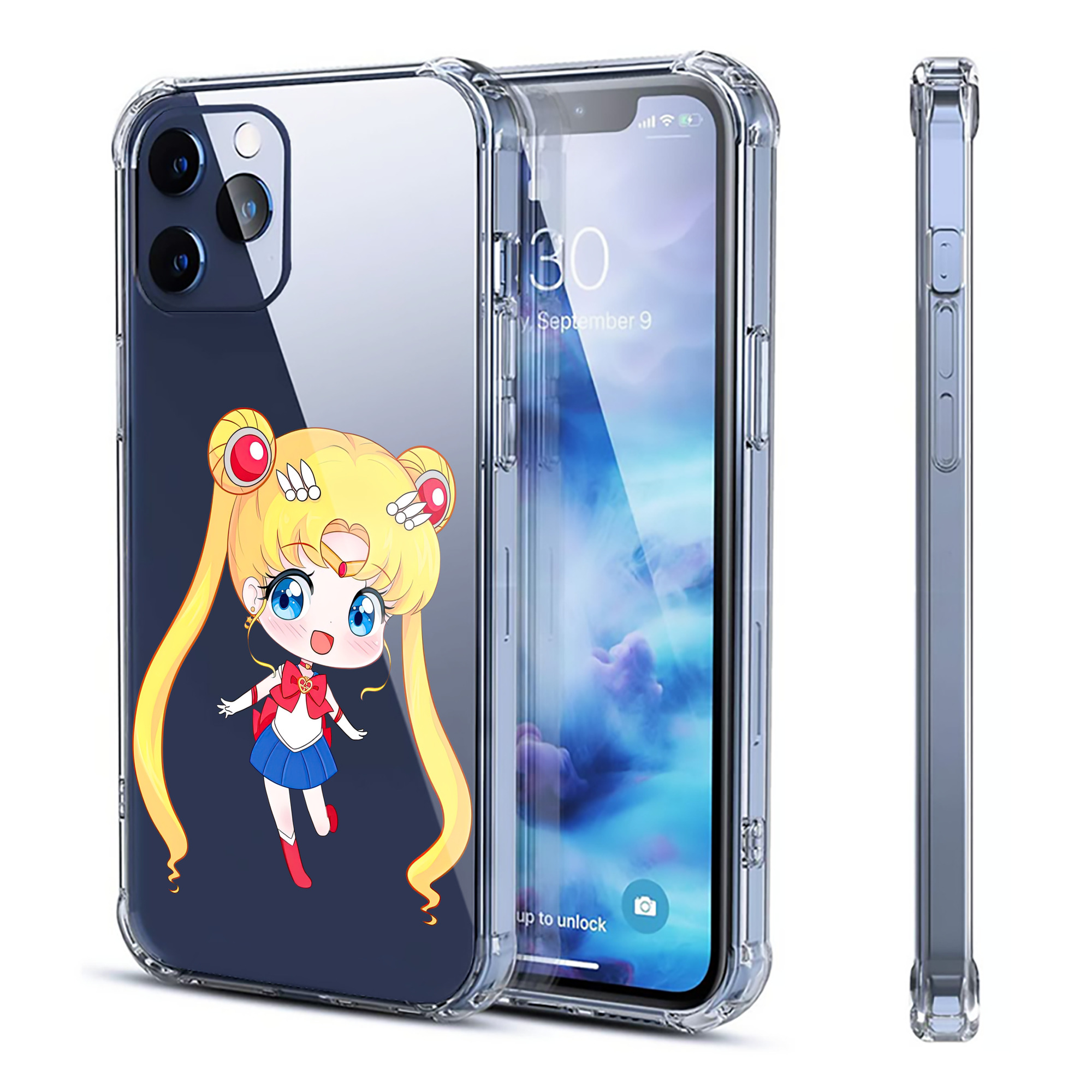 （画像用） 美少女戦士セーラームーン 月野 うさぎ つきの うさぎ Sailor Moon Tsukino Usagi 【iPhone 12シリーズ対応】透明スマホケース（クリアソフトケース）